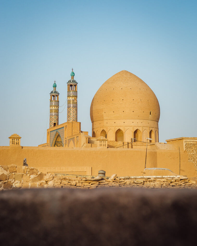 mosque at sunset on your Iran travel itinerary