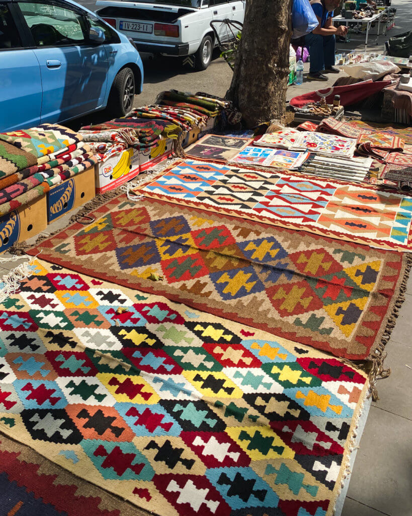 Carpets at Dry Bridge Flea Market Tbilisi