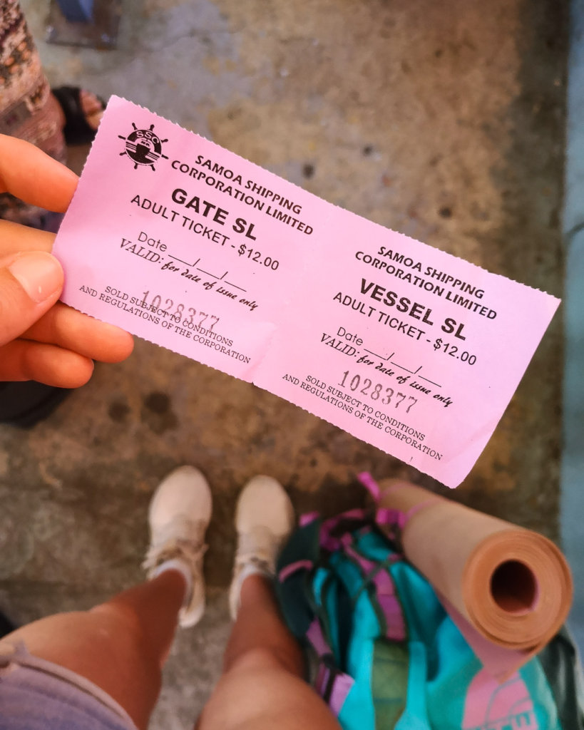 Samoa Ferry Ticket Savai'i to Upolo - Samoa Budget Roadtrip 