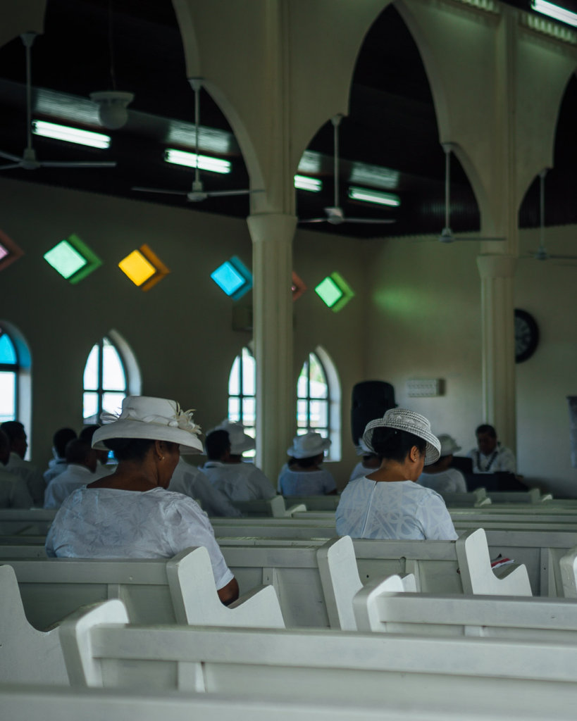 Ladies in Church in Samoa