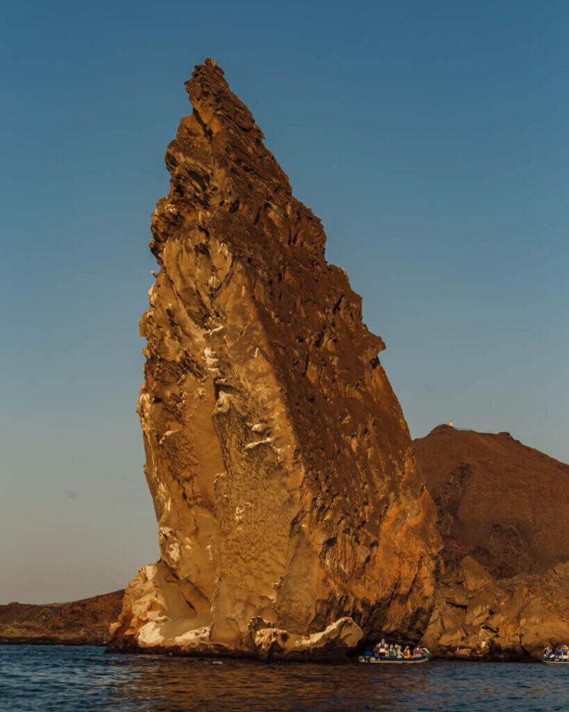 rock shaped as a pinnacle at galapagos eco luxury cruise on Bartholomew Island