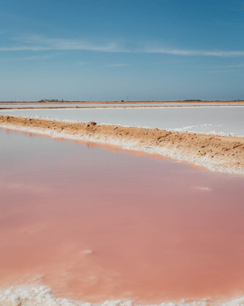 Venezuela pink Salt Flats near Adicora