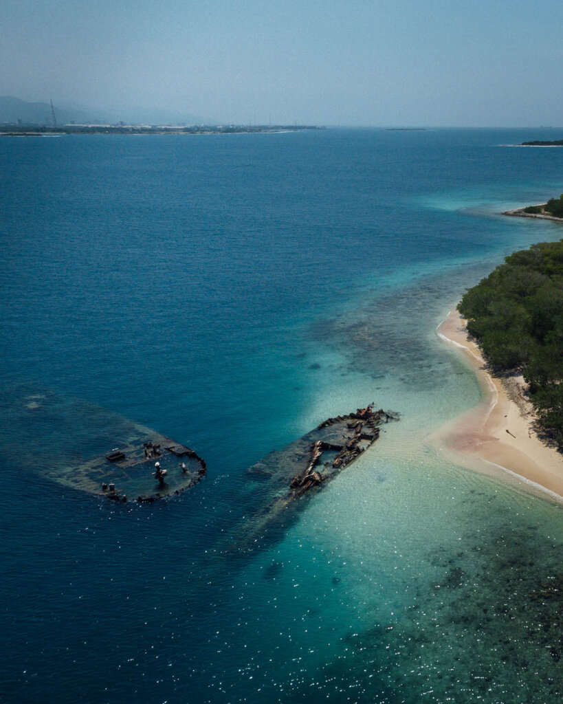 Mystical Beachscape: Exploring a Shipwrecks on beach Isla Larga during Venezuela Travel Itinerary