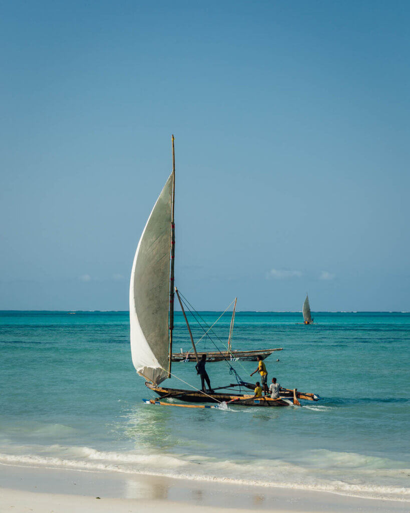 Dhow boat in Zanzibar Paje