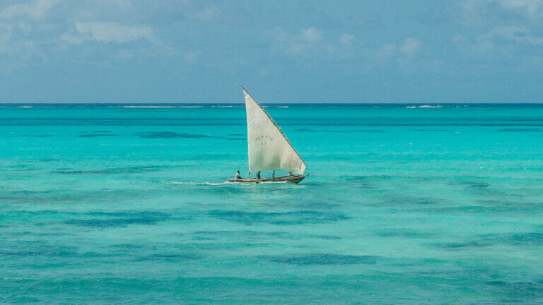 Zanzibar Dhow Boat and Turqouise Water
