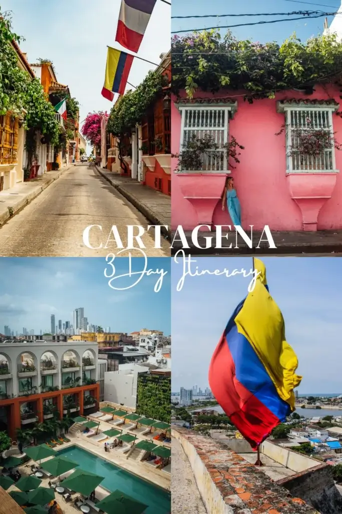 Travel map highlighting key landmarks in Cartagena