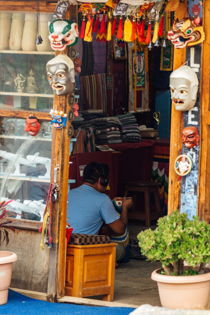 The artwork shops in Punakha are one of the best places to visit bhutan