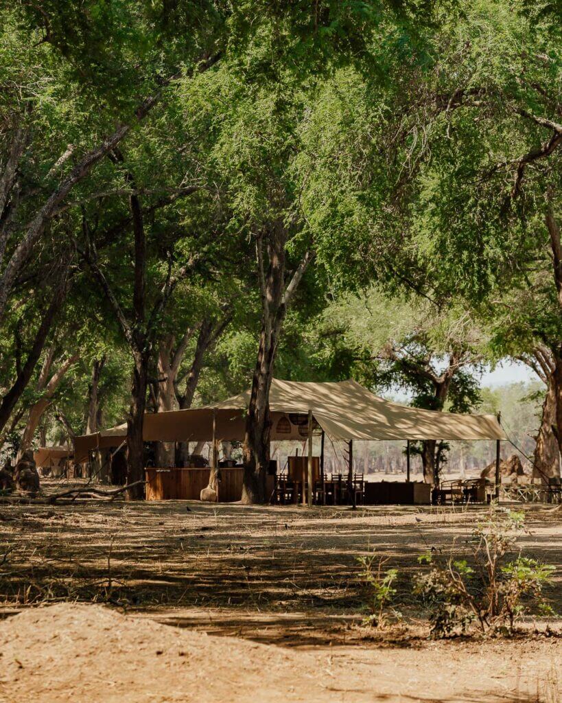 Main mess at one of the best Zambia safari lodges: Kutali
