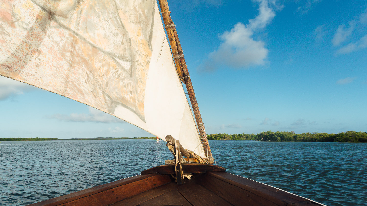 NaiSabah traditional Omani dhow sailing the Lamu Archipelago Kenya