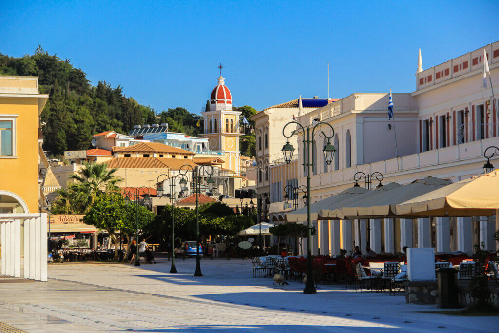 sailing the Ionian Islands and visits of Zante Town