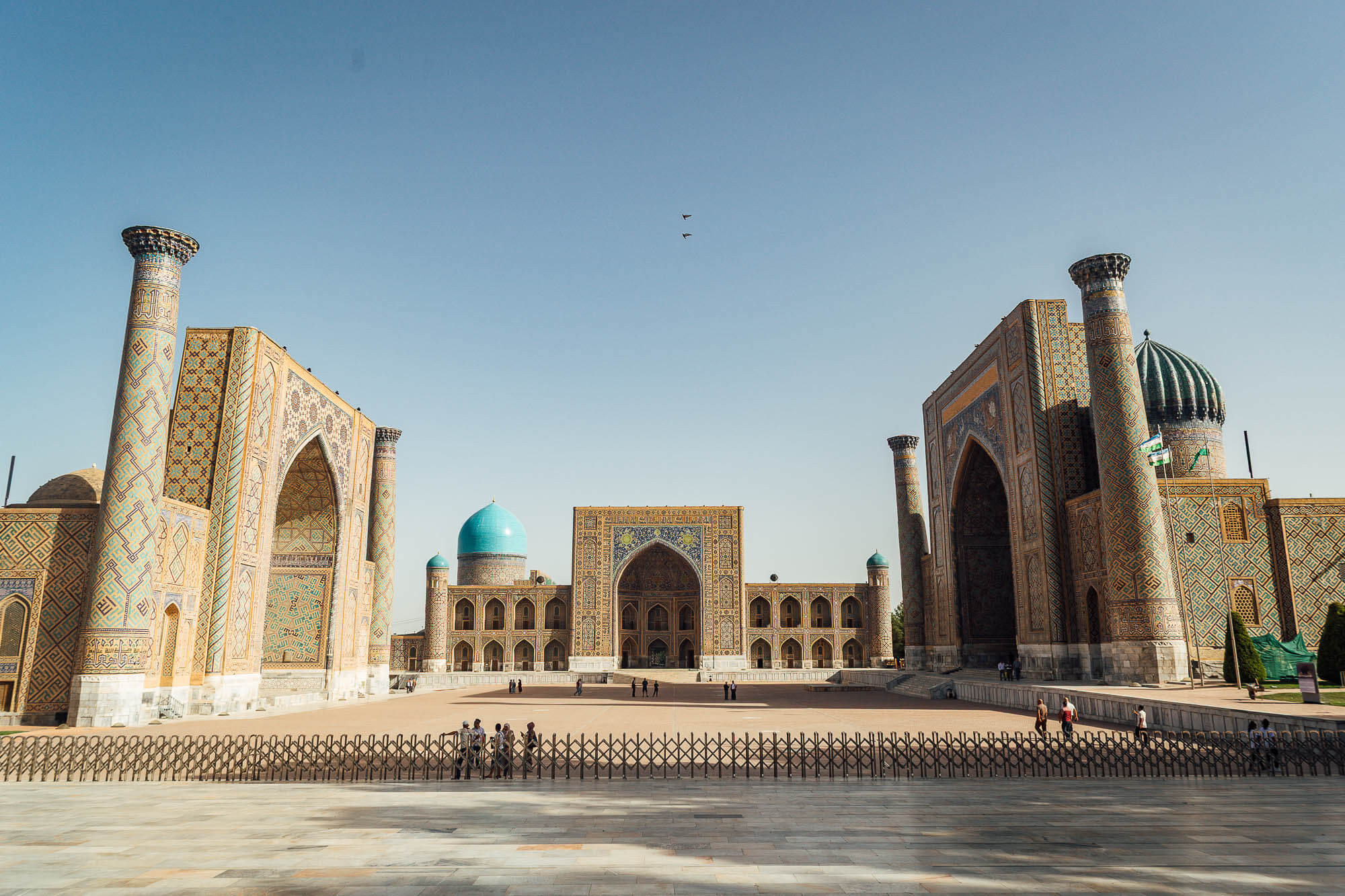 Registan Square and historic madrasas in Samarkand Uzbekistan