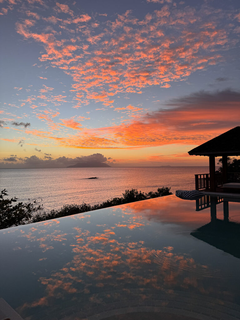 Magical sunset at Hilton Seychelles Northolme Resort & Spa